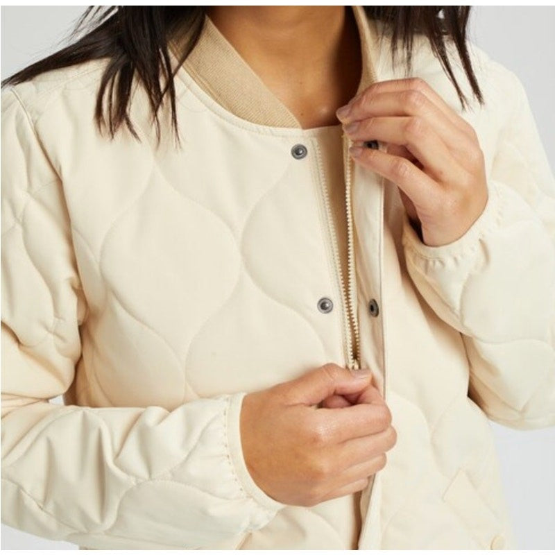 Snowboard Burton Kiley Insulator Jacket Quilted Lightweight Creme Color Sz M EUC