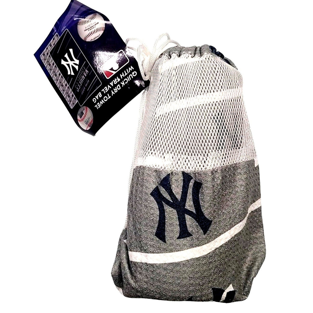 NY Yankees Quick Dry Microfiber Beach Towel 64x32 w/ Travel Bag MLB Fan NEW