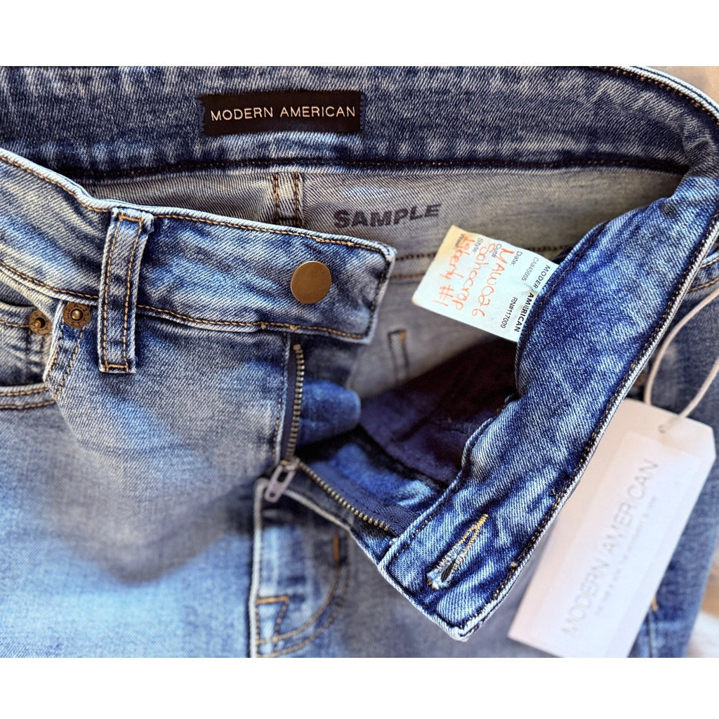 Modern American Sample Liberty #1 High Waist Sohocrop Skinny Denim Jeans Size 