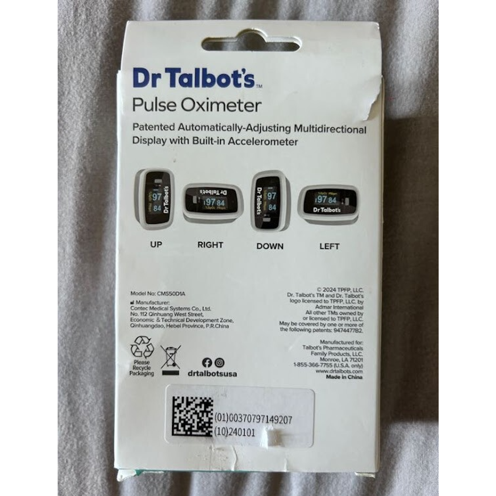 New Sealed Dr. Talbot's Pulse Oximeter For Quick & Accurate Oxygen Readings