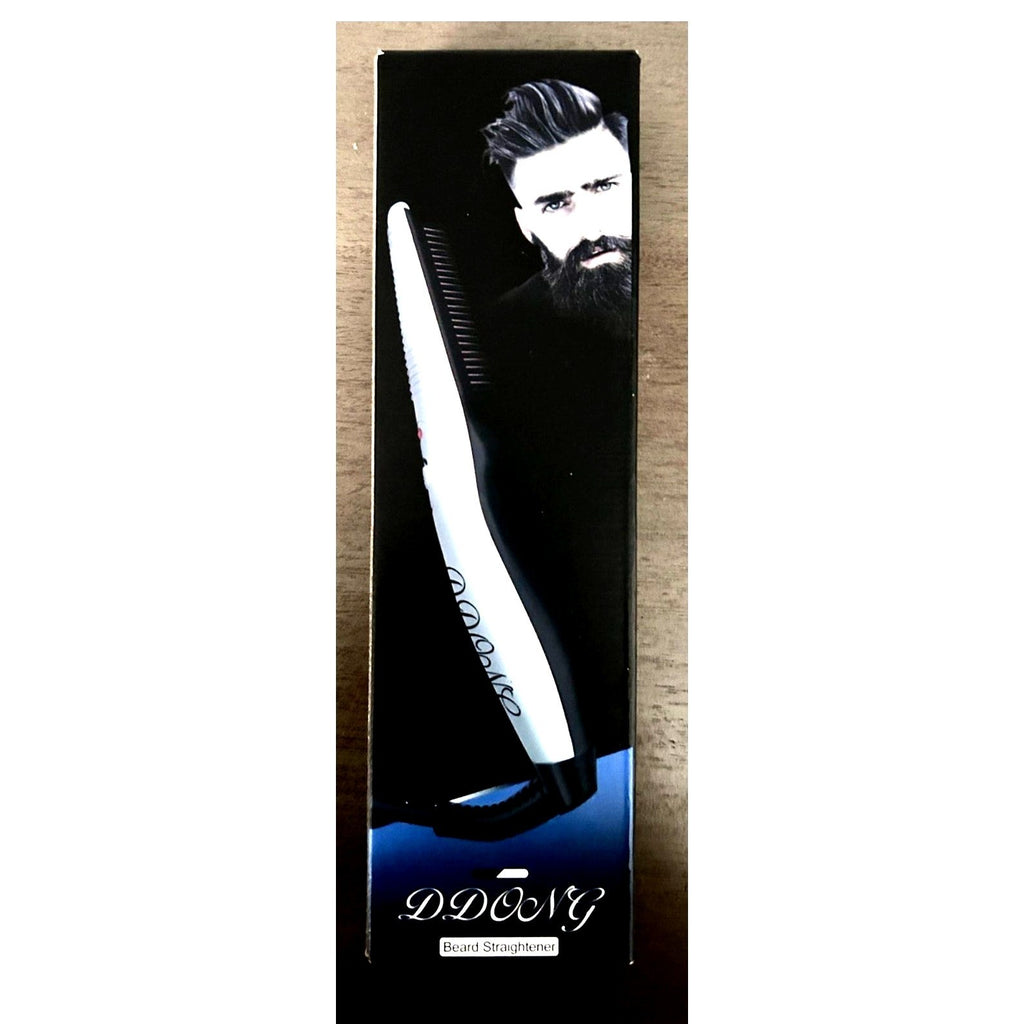 Mens 2‑in‑1 Beard Straightener & Hair Comb Ceramic Fast Heating All Hair Types
