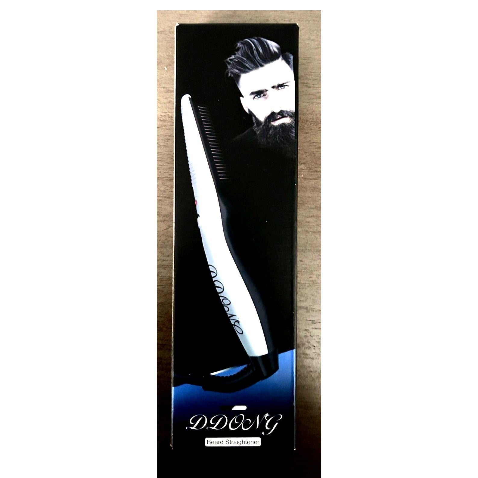 Mens 2‑in‑1 Beard Straightener & Hair Comb Ceramic Fast Heating All Hair Types