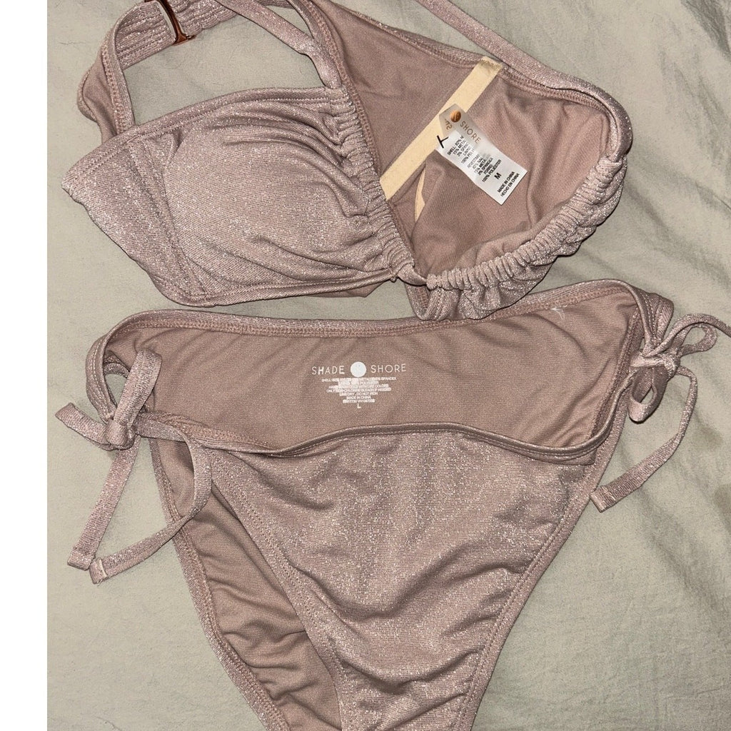  Shade N Shore Sexy Glittery Pink Unique Bikini Set – Medium Top, Large Bottom