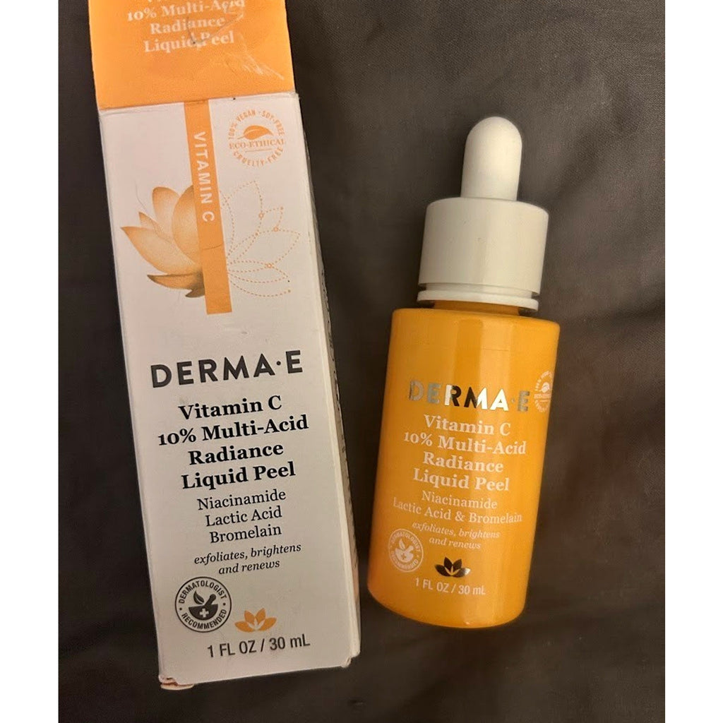DERMA E Vitamin C 10% Multi‑Acid Liquid Peel 1oz | Exfoliating Brightening 6/26