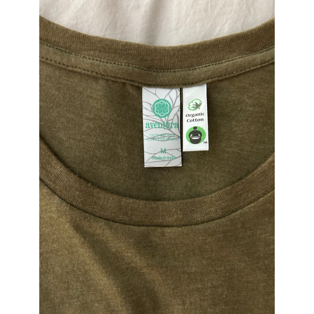 NEW Aventura Organic Cotton Sleeveless Asymmetrical Tank Top Olive Green Sz M 
