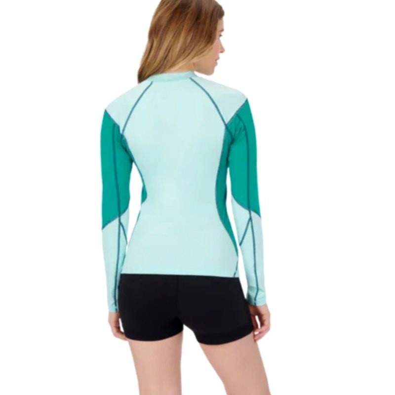 Women's Sea-Doo Long Sleeve Swimsuit Top 50 UV Protection, Turquoise, Sz Med NWT