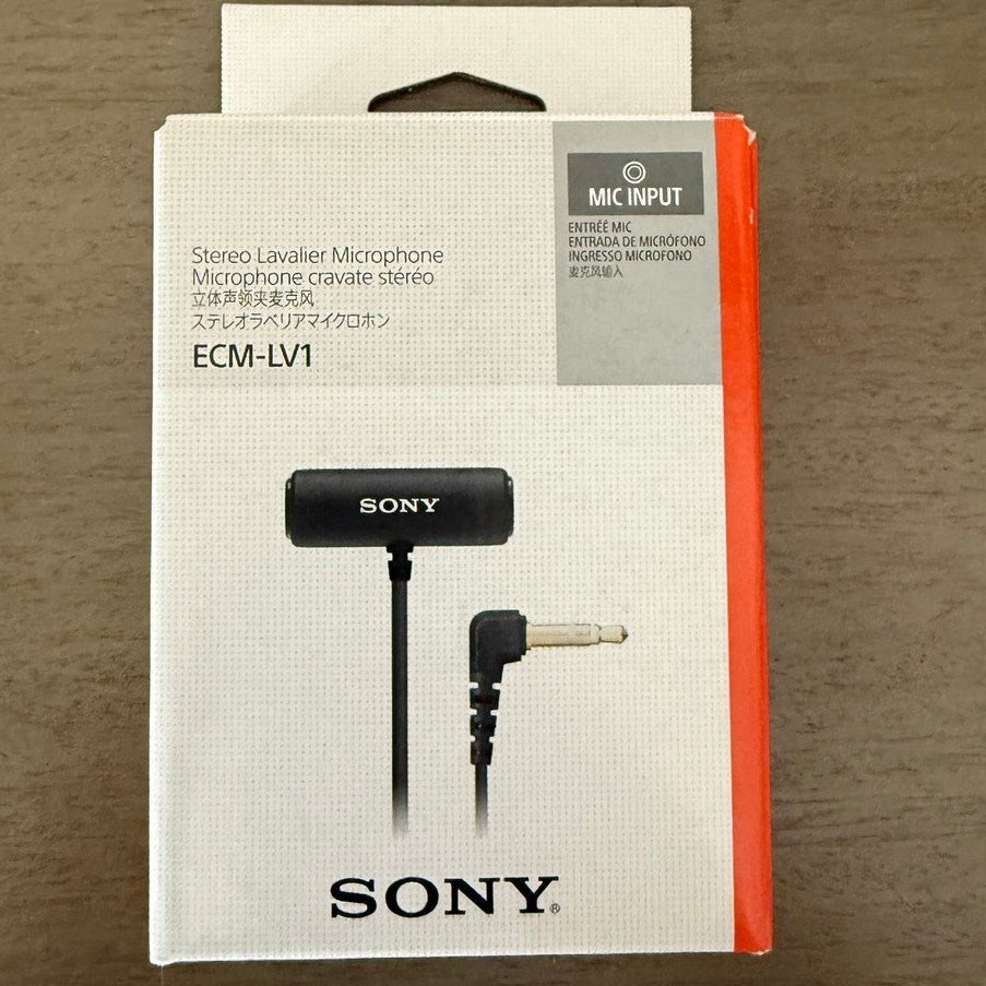 Sony ECM-LV1 Stereo Lavalier Clip On Microphone – New Sealed Box, 3.5mm Jack