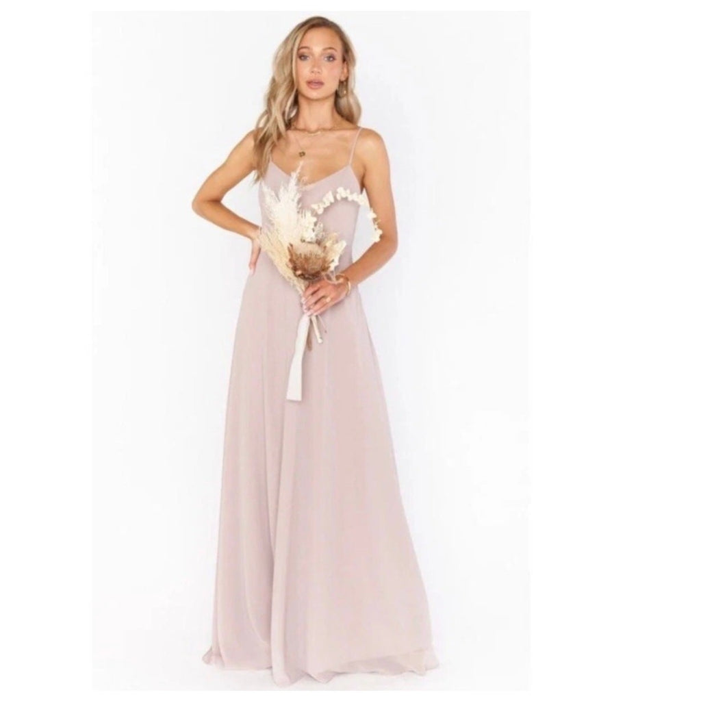 Show Me Your Mumu Faith Maxi Dress | Dusty Blush Crisp | Size Small NWT