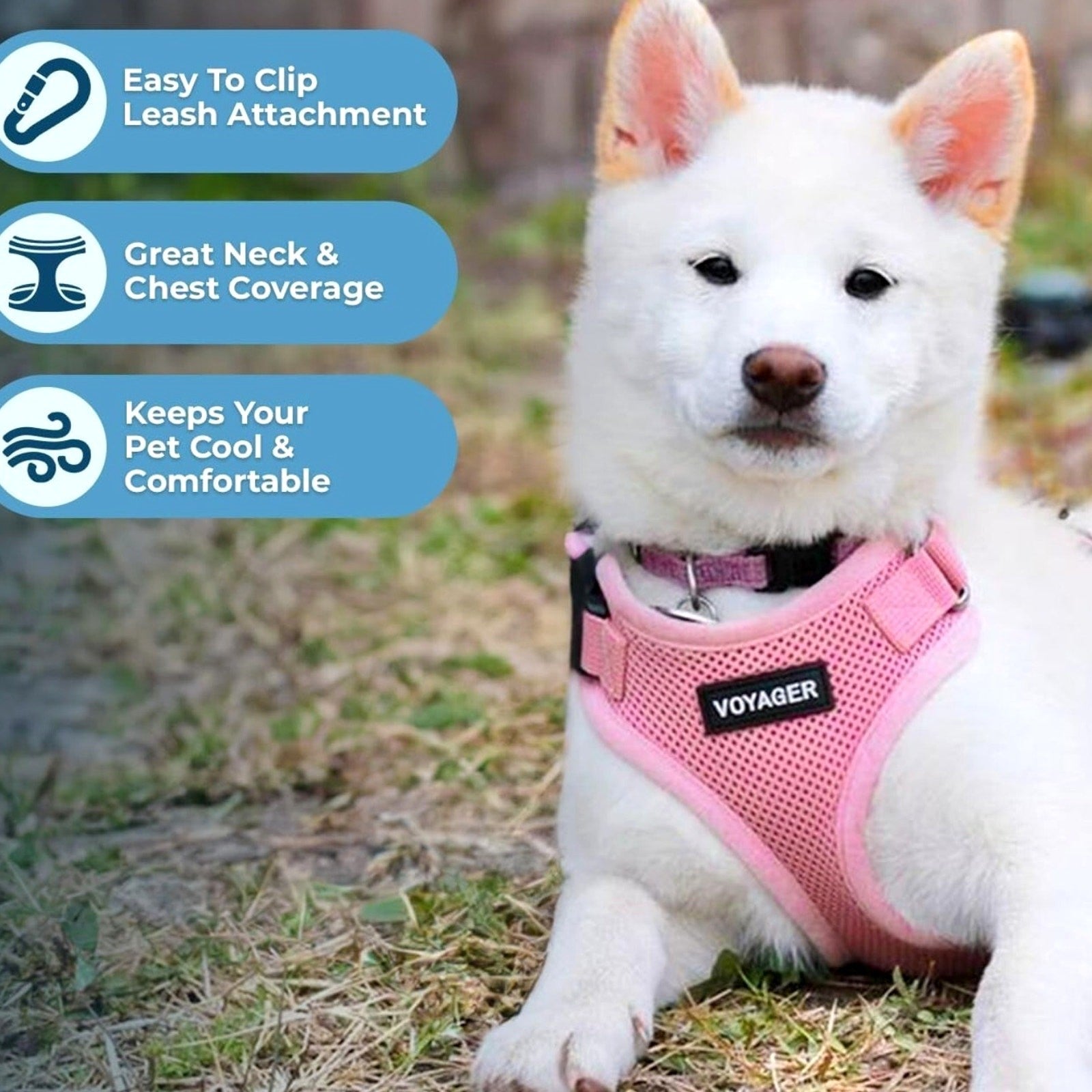 Voyager Step‑In Dog Harness w/ Lock – Adjustable All‑Weather Mesh Pet Vest NWOT