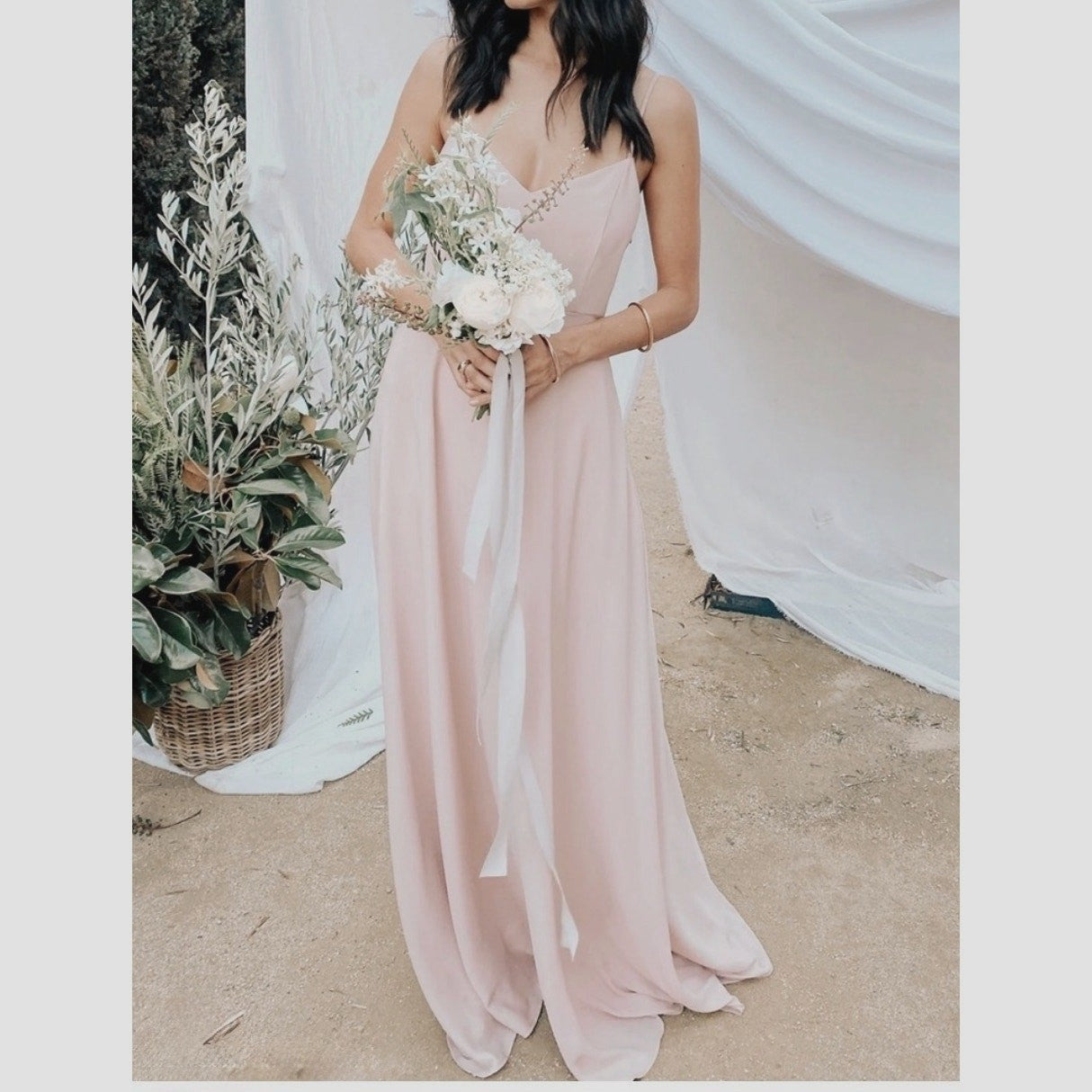 Show Me Your Mumu Faith Maxi Dress | Dusty Blush Crisp | Size Small NWT
