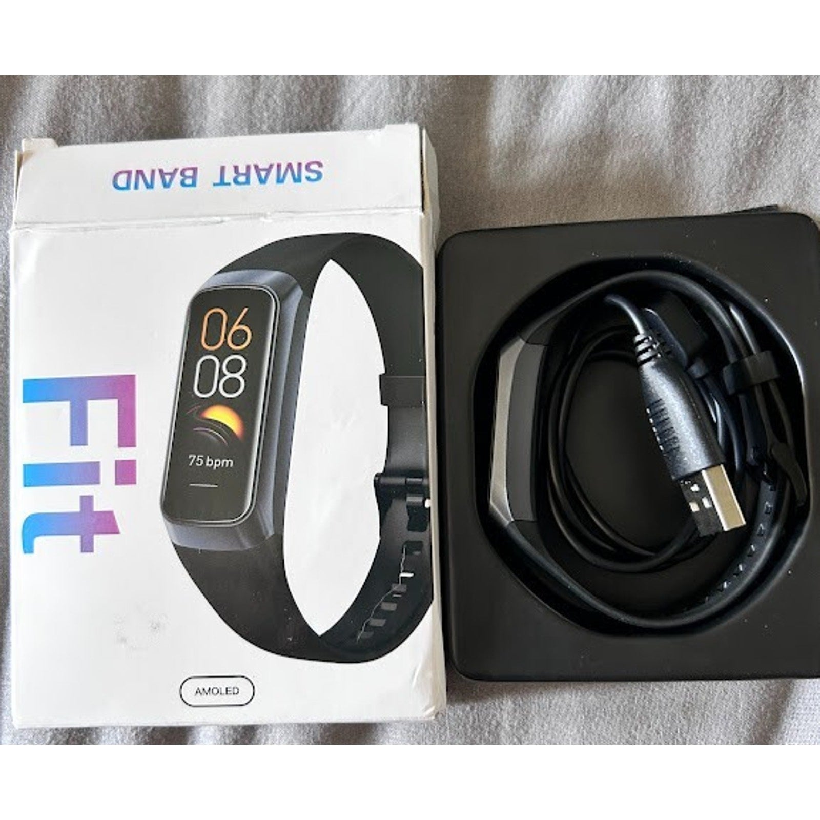 Smart Watch 1.1 AMOLED Fitness, Steps, Heart Rate, Sleep Tracker Bracelet BLACK