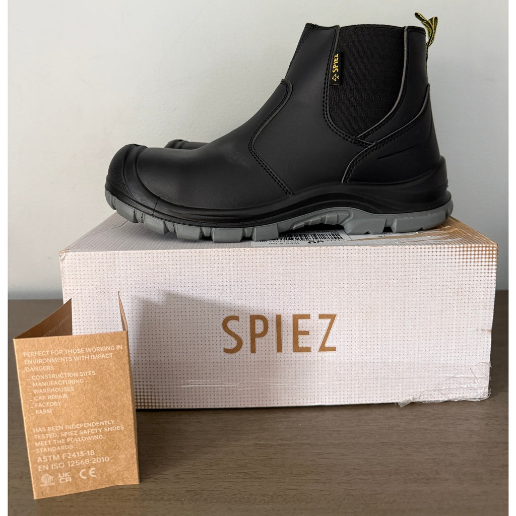 SPIEZ Safety Work Boot Men 8-9 / Women 10-11 | Waterproof | Steel Toe |Certified