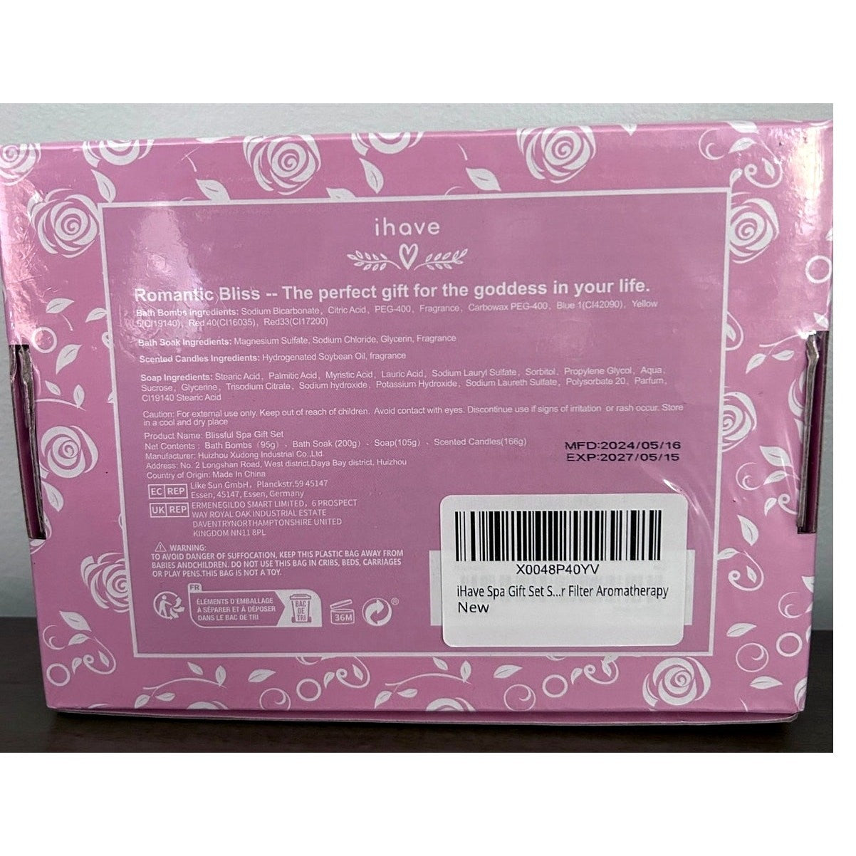 Spa Gift Set – Relaxation Kit Rose Aromatherapy Bath & Body Kit  plus FREE GIFT 
