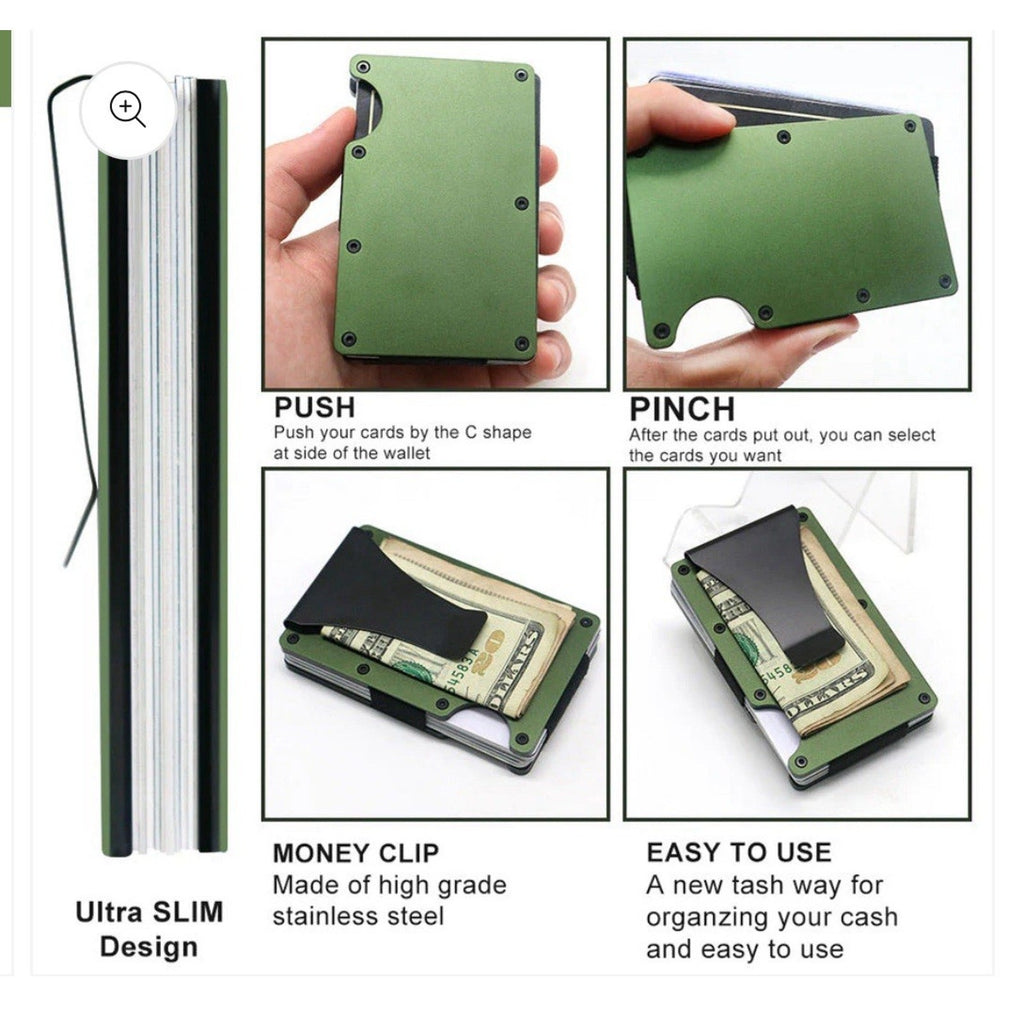 Credit Card Holder Minimalist Holds 12 Cards RFID, Money Clip, Pocket Wallet NWB