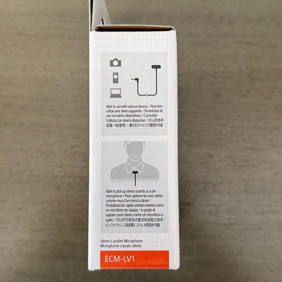 Sony ECM-LV1 Stereo Lavalier Clip On Microphone – New Sealed Box, 3.5mm Jack
