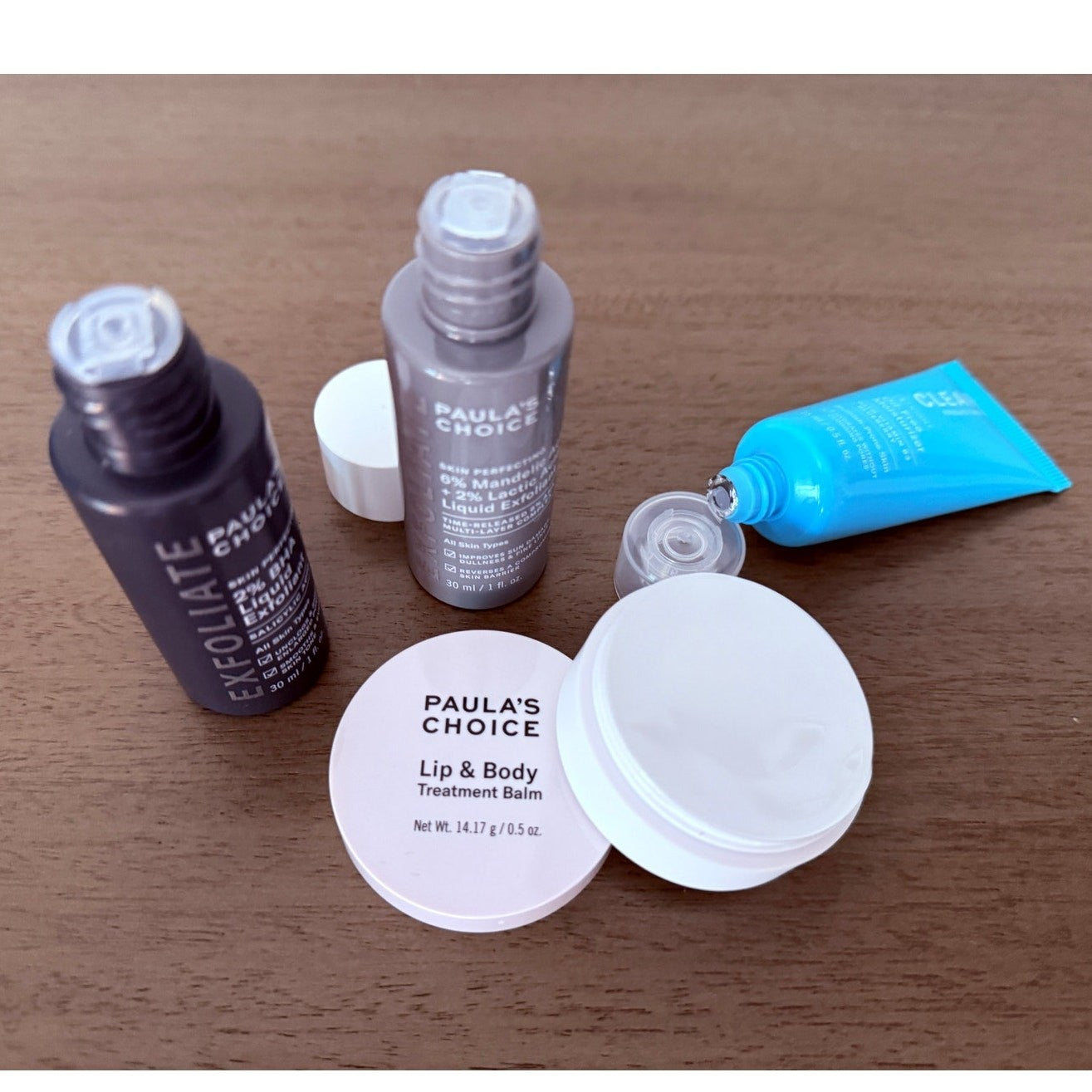 Paula's Choice Travel Skincare Bundle – Mandelic, BHA, AHA, Moisturizer & Balm 