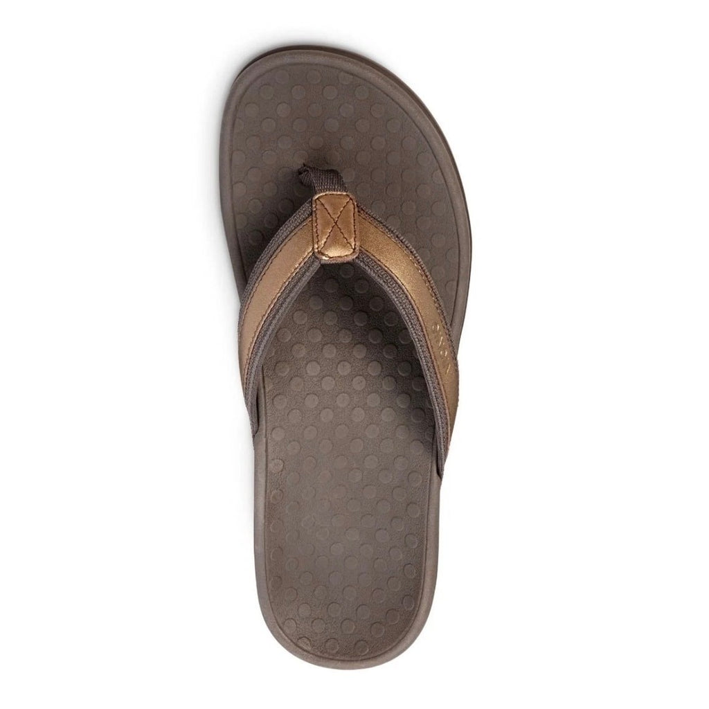 Vionic Tide Womens Flat Thong Sandals Bronze Metallic Leather Size 11 M NIB 