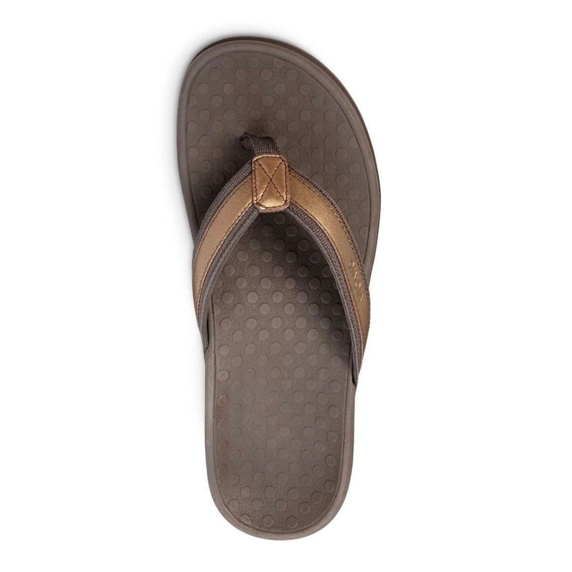 Vionic Tide Womens Flat Thong Sandals Bronze Metallic Leather Size 11 M NIB 