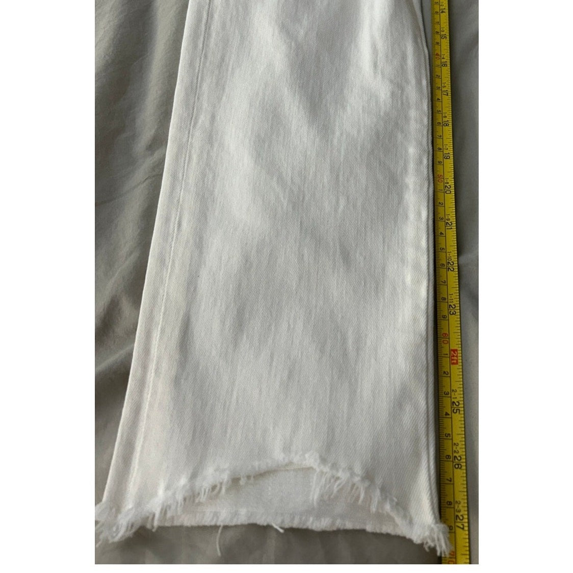 New Ramy Brook, Langley, Lightly Distressed Crop Jeans, Ivory Shark White, Sz 24