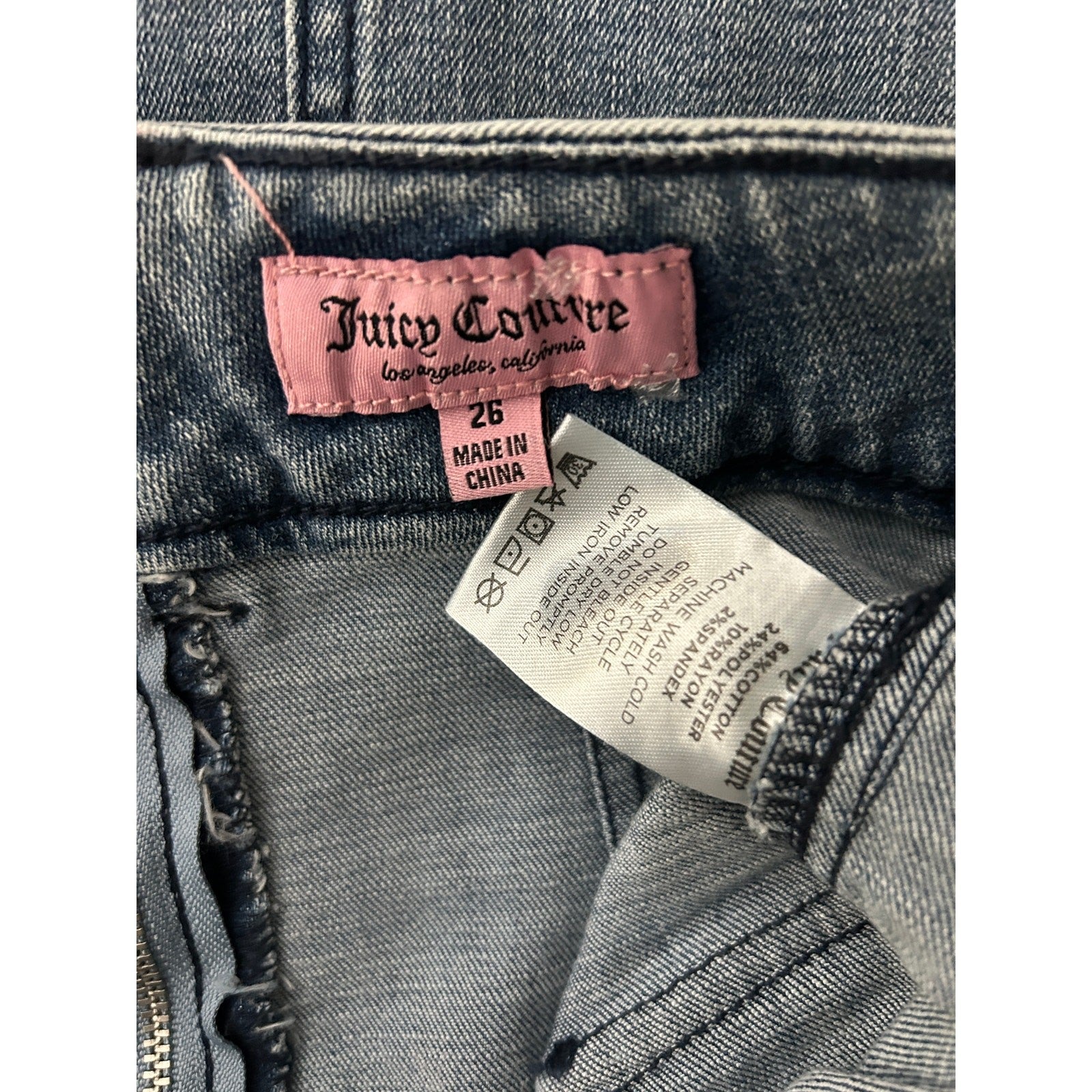 Juicy Couture JC575-SKRT Denim Cargo Skirt Medium Wash Size 26 Y2K Style