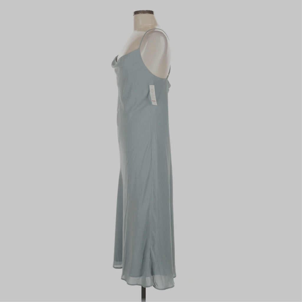 Show Me Your Mumu Verona Cowl Neckline Midi Slip Dress Silver Sage Crisp Sz XL 