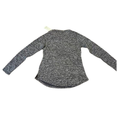 Aventura Crew Neck Midweight Fleeced Curved Hem Black Marled Top Size XS NWT