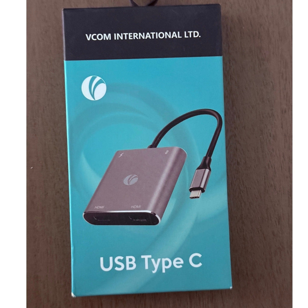 Portable VCOM USB C to Dual HDMI Adapter New