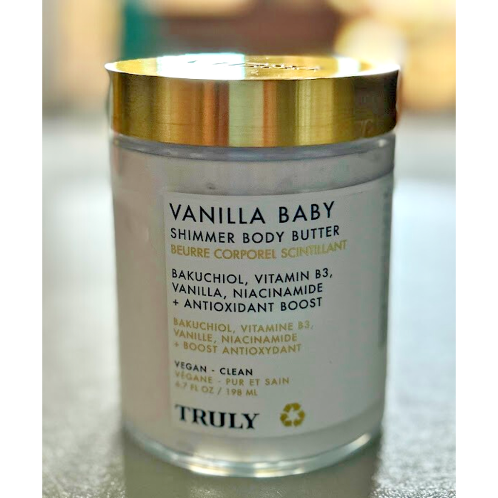 Truly Vanilla Baby Luxury Shimmer Body Butter, Moisturizer, Sealed New 6.7 Oz