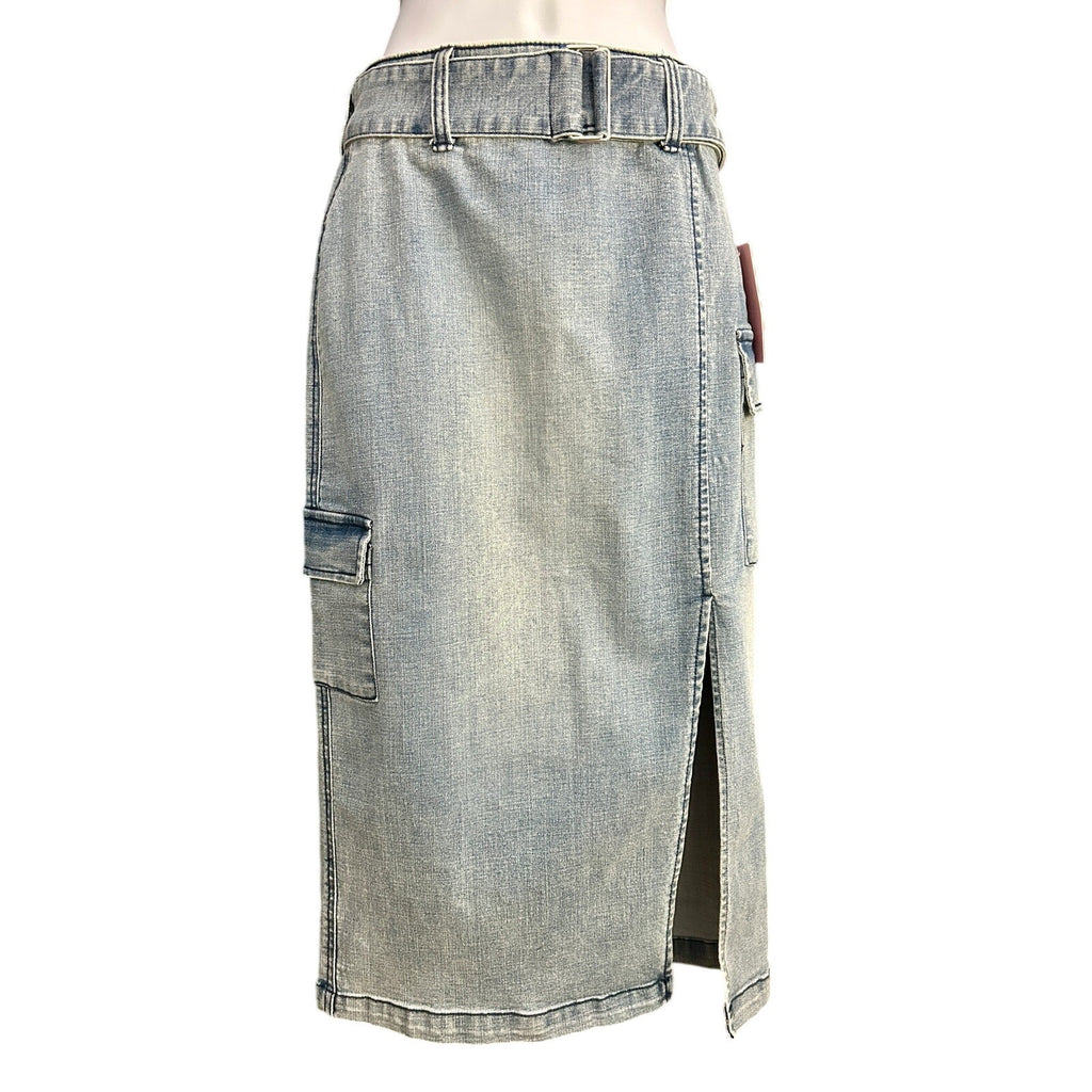 Juicy Couture JC575-SKRT Denim Cargo Skirt Medium Wash Size 26 Y2K Style