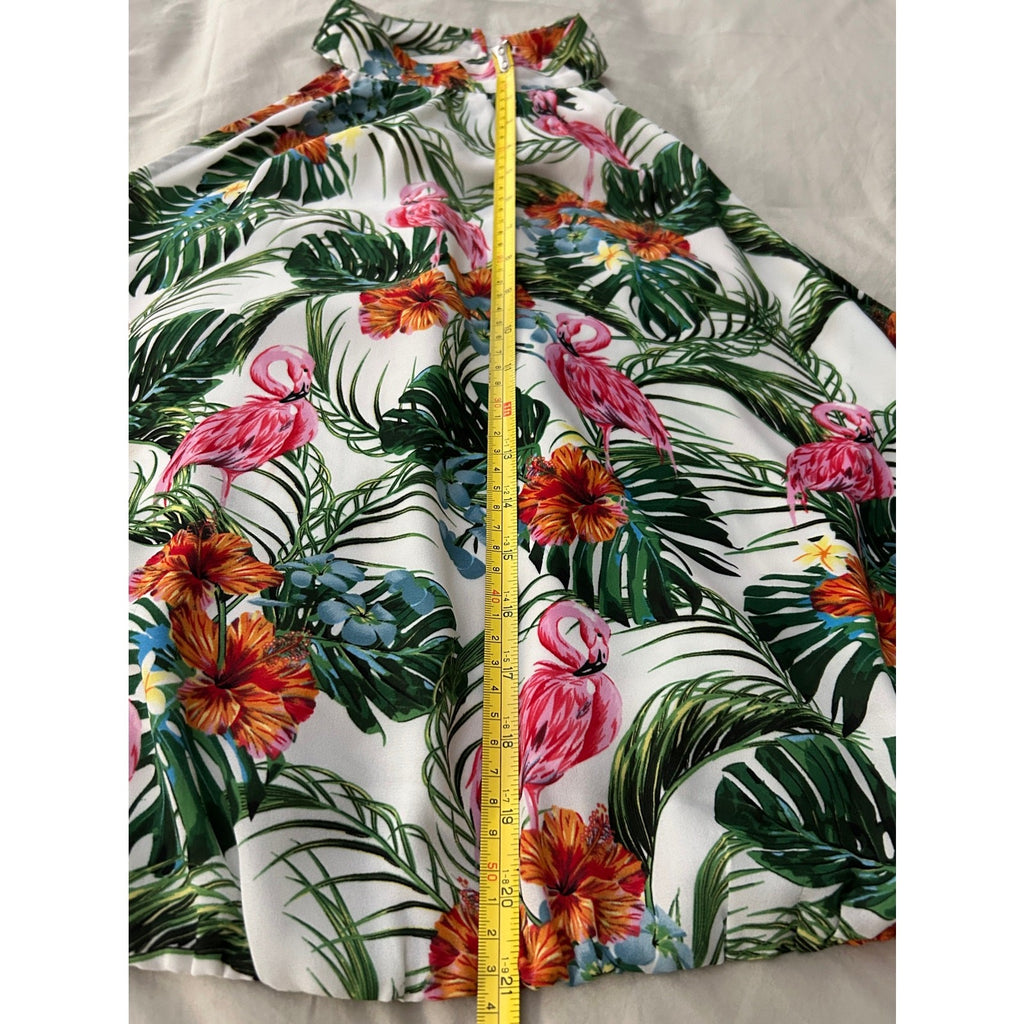 Rachel Zoe Tropical Print Choker Tank Top – Bare Shoulder, Large