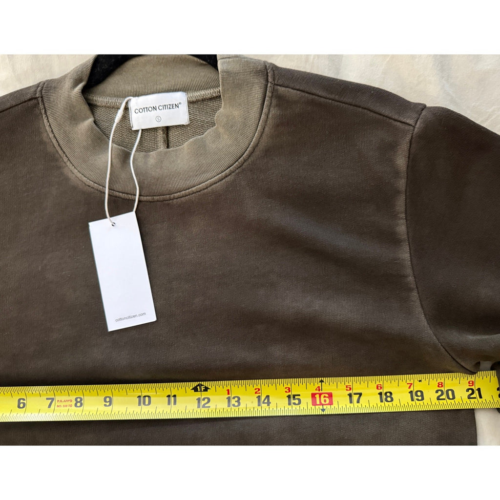 Cotton Citizen's signature Milan Crew Sweatshirt Olive Green Wash Sz Small NWT
