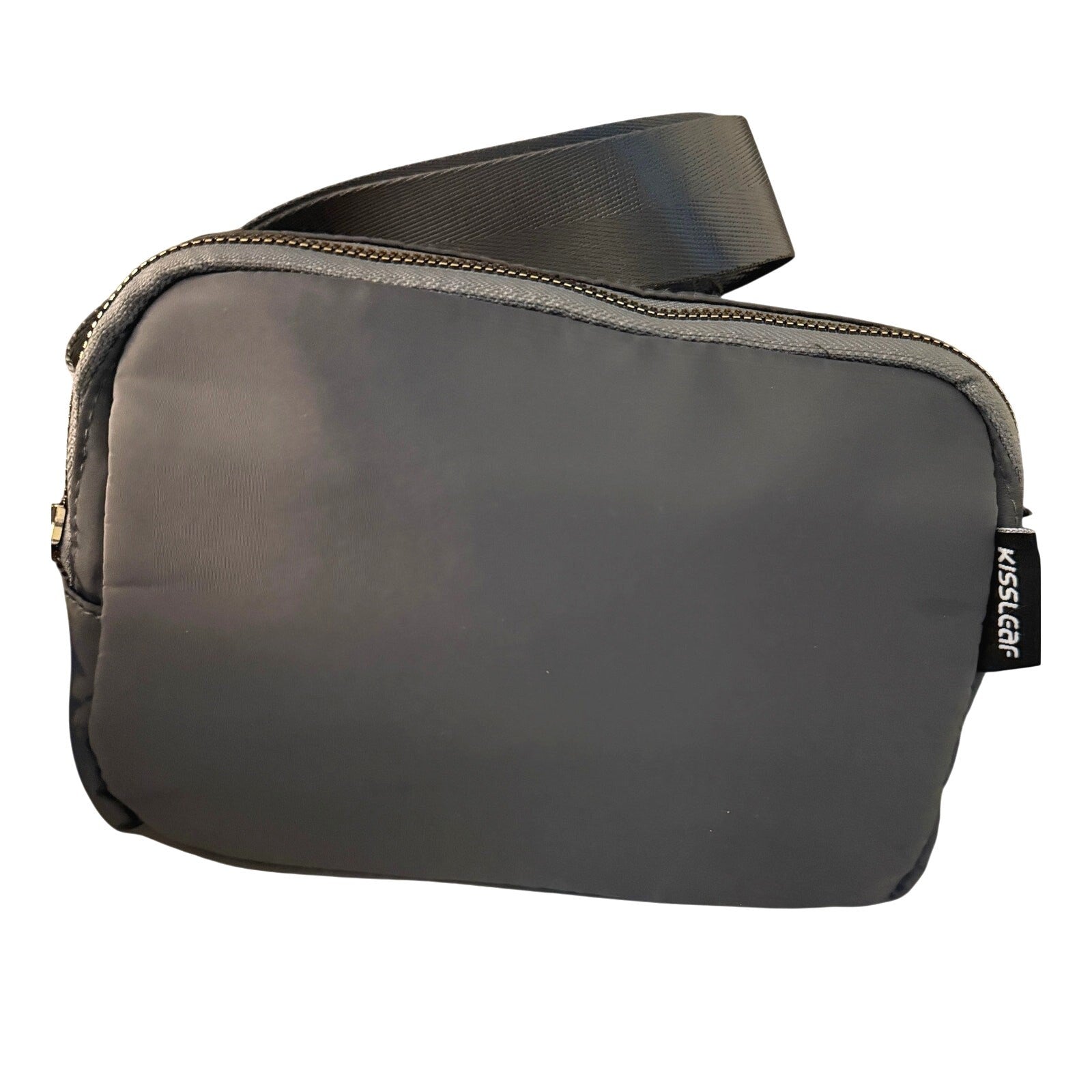 Kissleaf Gray Belt Bag – Mini Crossbody Waist Pouch with Adjustable Strap NEW