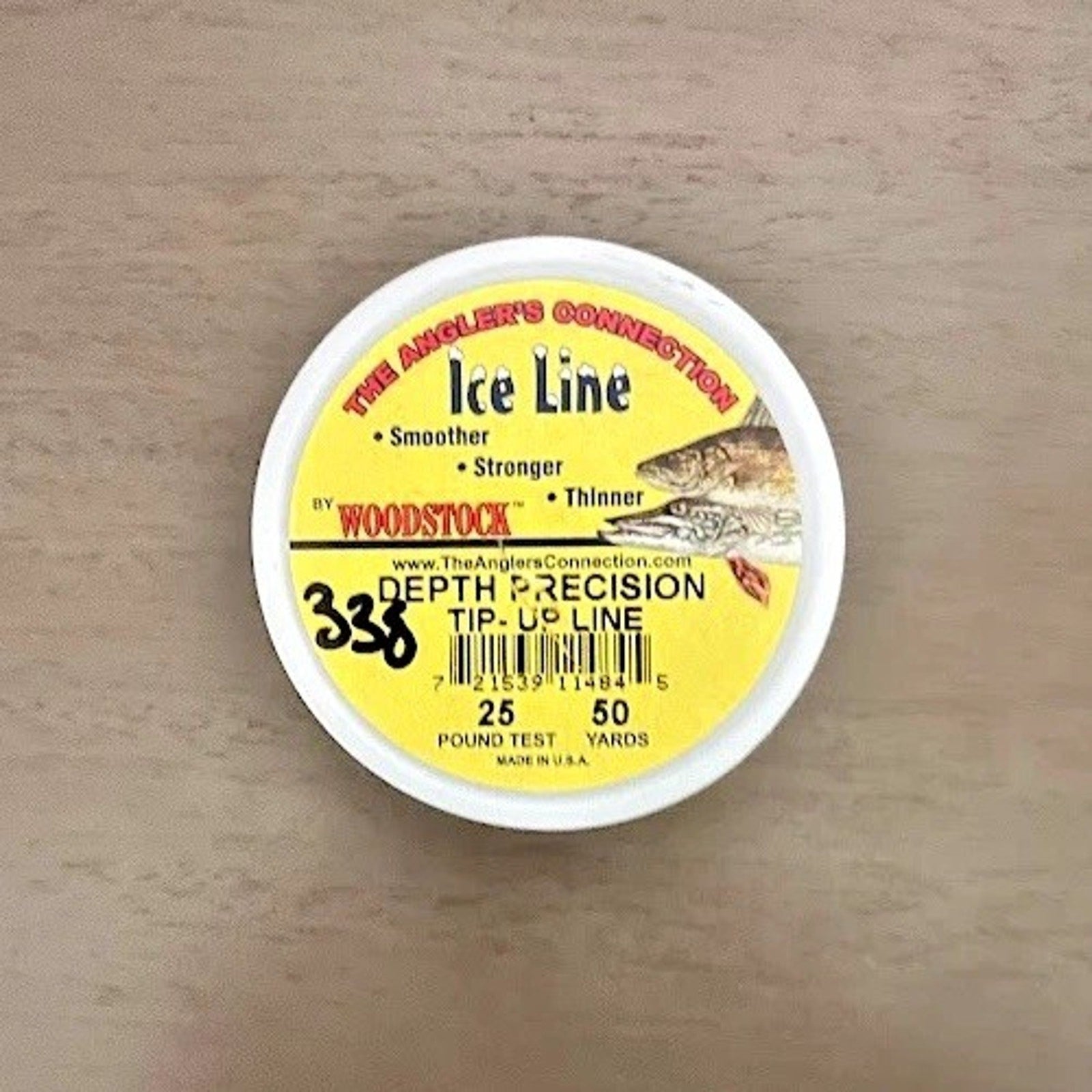 Woodstock Ice Fishing Tip Up Line Sand 25 LB 50 YD Vinyl-Coated Braid