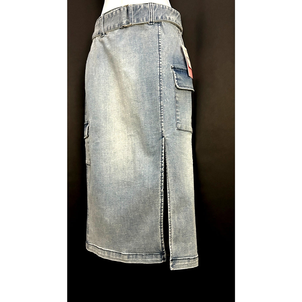 Juicy Couture JC575-SKRT Denim Cargo Skirt Medium Wash Size 26 Y2K Style