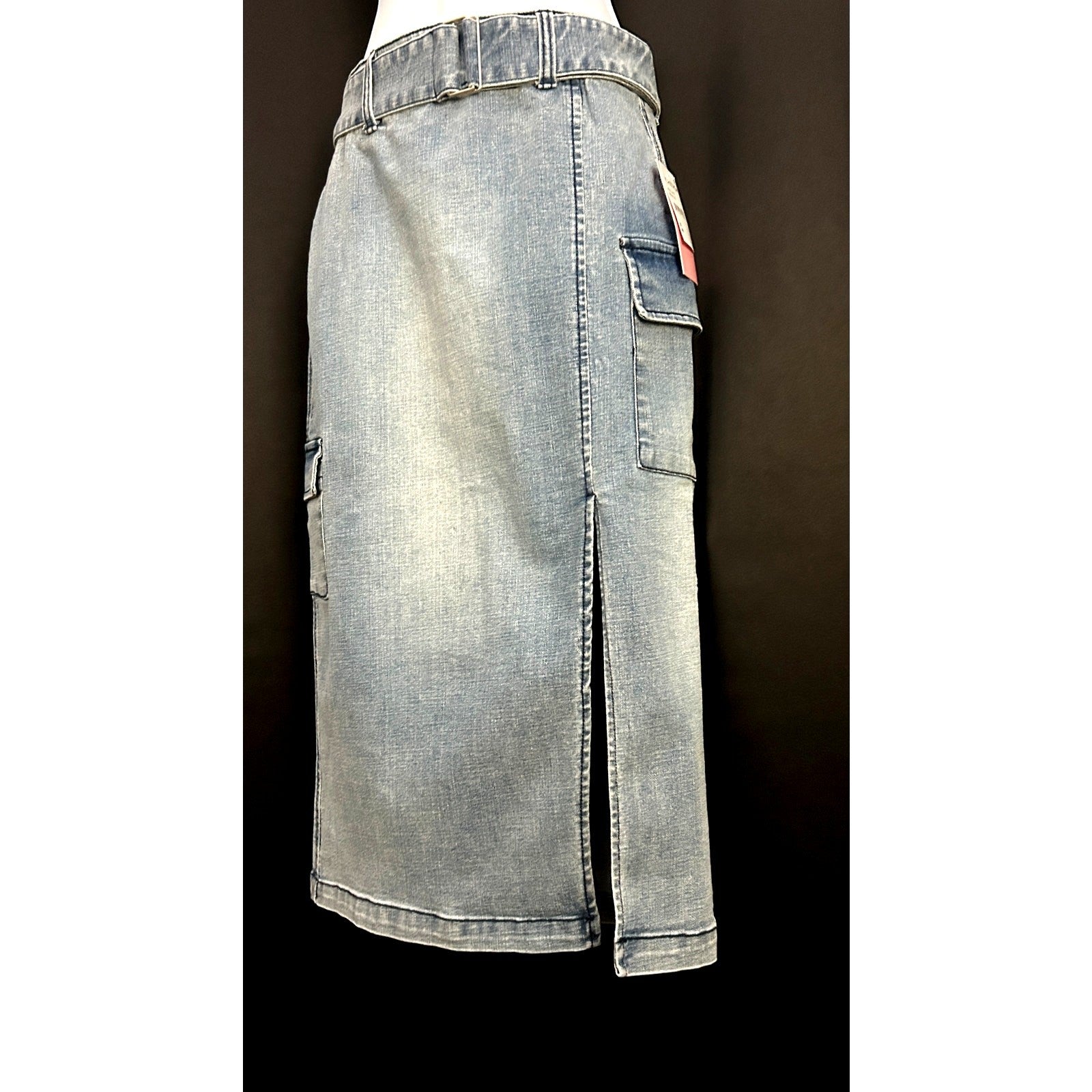 Juicy Couture JC575-SKRT Denim Cargo Skirt Medium Wash Size 26 Y2K Style