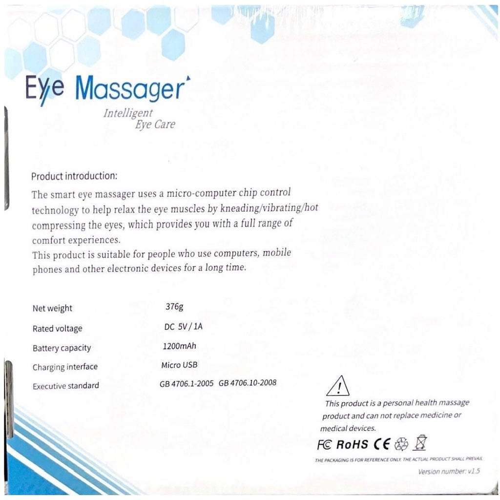 White Eye Massager Heat & Vibration Therapy, Lightweight Design for Relaxation