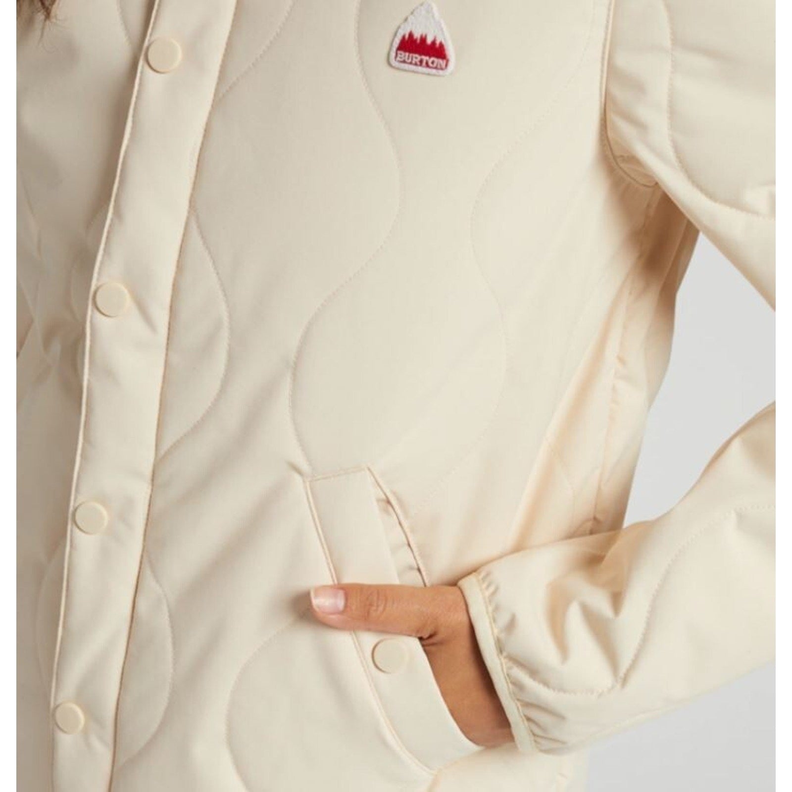 Snowboard Burton Kiley Insulator Jacket Quilted Lightweight Creme Color Sz M EUC