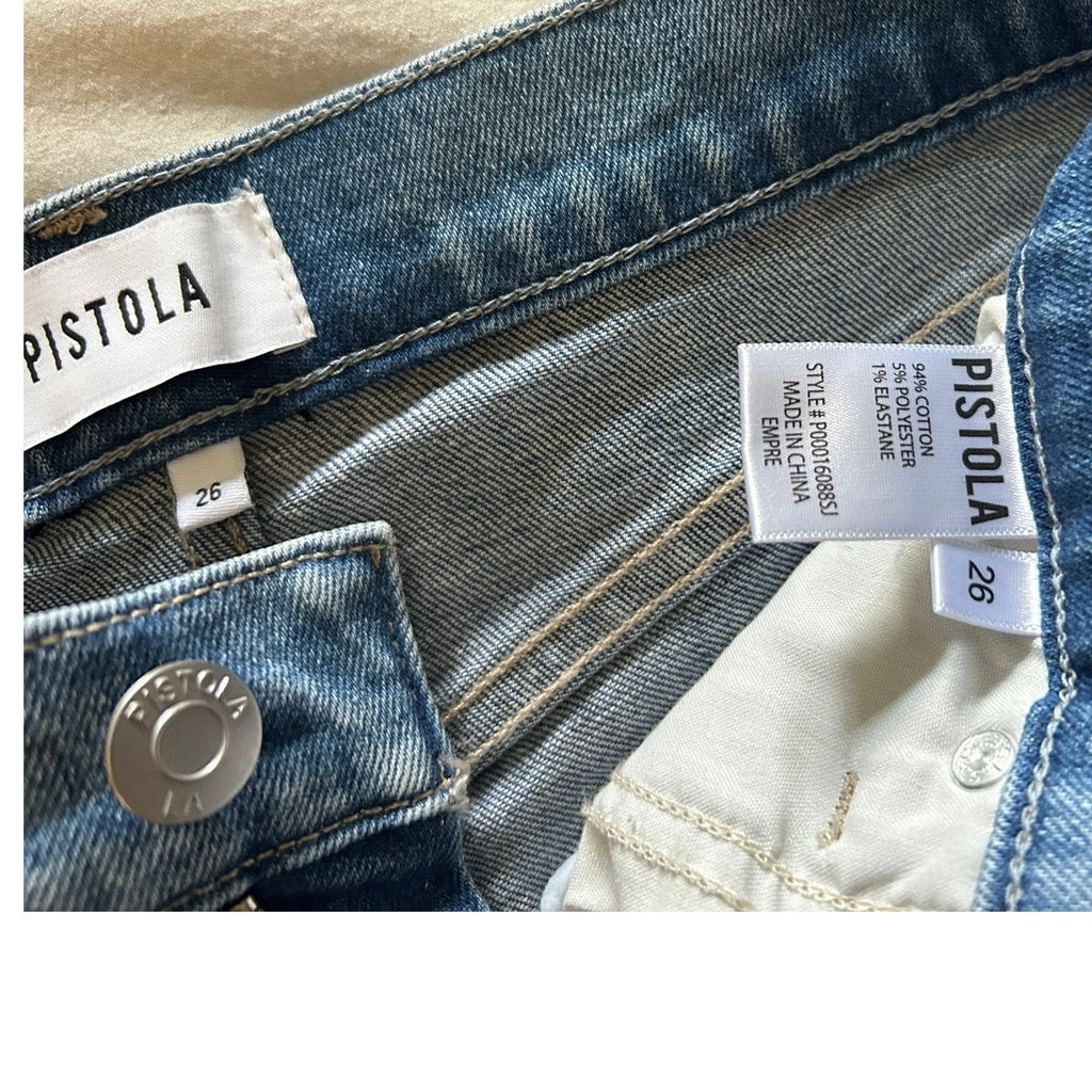 New Revolve Pistola Lennon High Rise Crop Bootcut Jeans Empire Sz 26 Retail $148