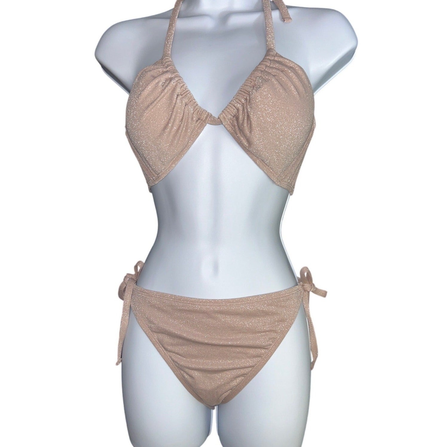  Shade N Shore Sexy Glittery Pink Unique Bikini Set – Medium Top, Large Bottom