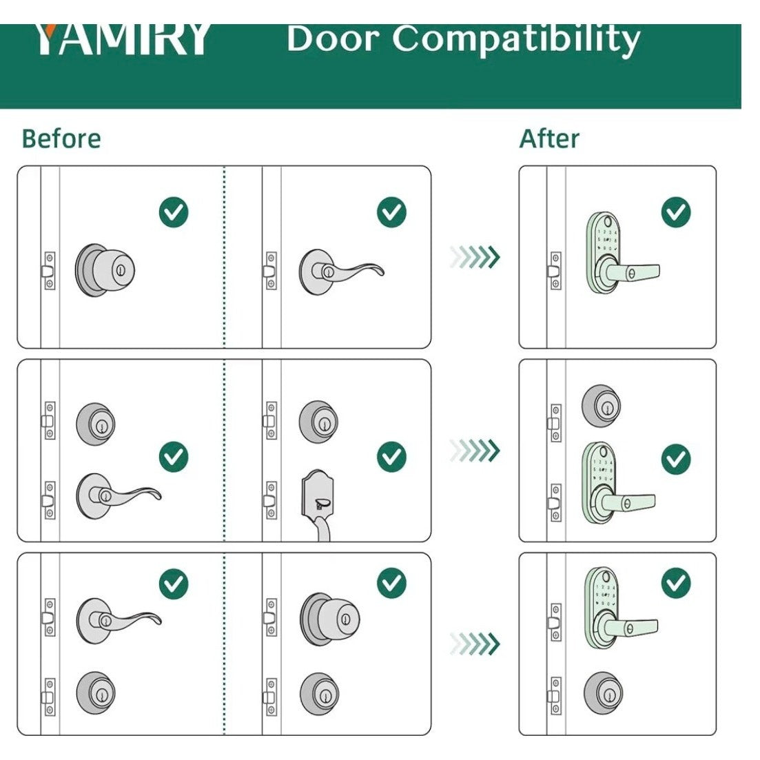 Yamiry Fingerprint Smart Door Lock, Keyless Entry Keypad, APP Control Deadbolt