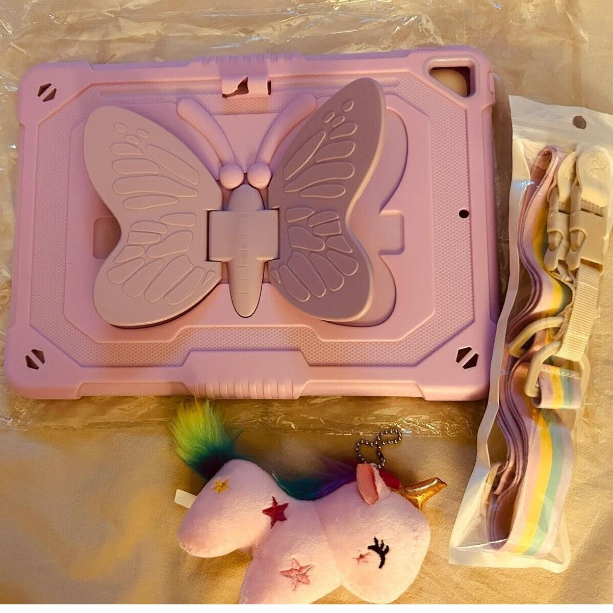 Butterfly Girls iPad Case w/ Strap & Kickstand | Fits 10.2 & Air 3 Models 
