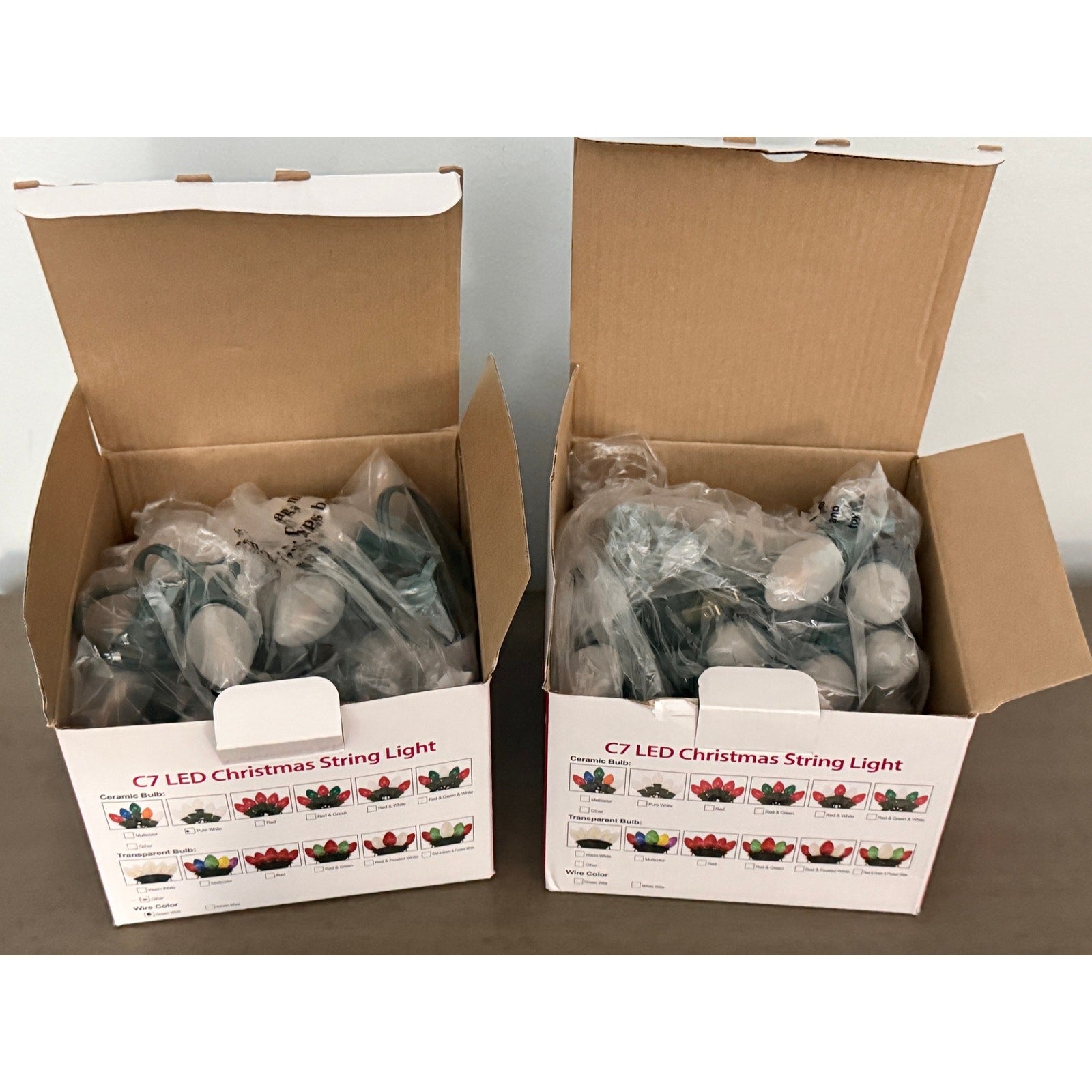 Versatile Frosted White C7 Indoor/Outdoor Lights 2 x 25ft Strands ttl 50ft NICE