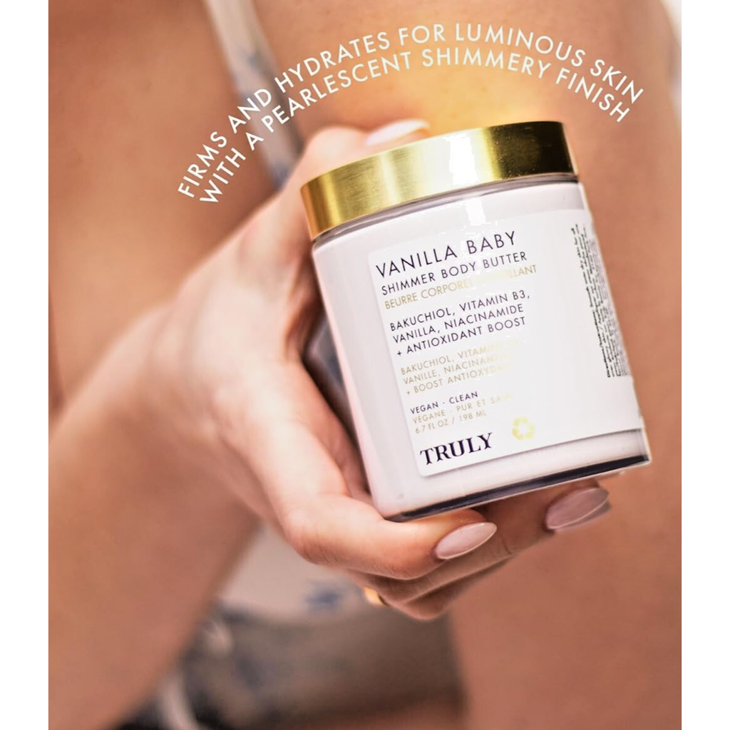 Truly Vanilla Baby Luxury Shimmer Body Butter, Moisturizer, Sealed New 6.7 Oz