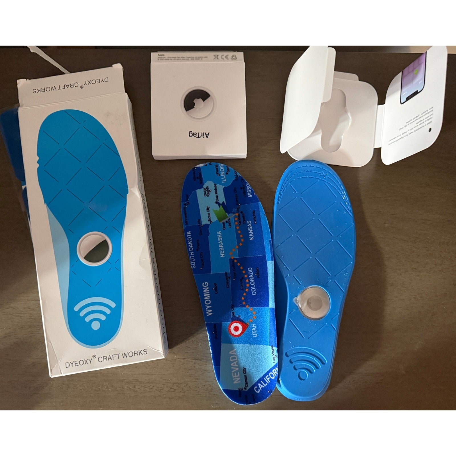 NEW Shoe Insoles Holds Apple AirTag IS Included /  Insole 8" length Cut‑to‑Size 