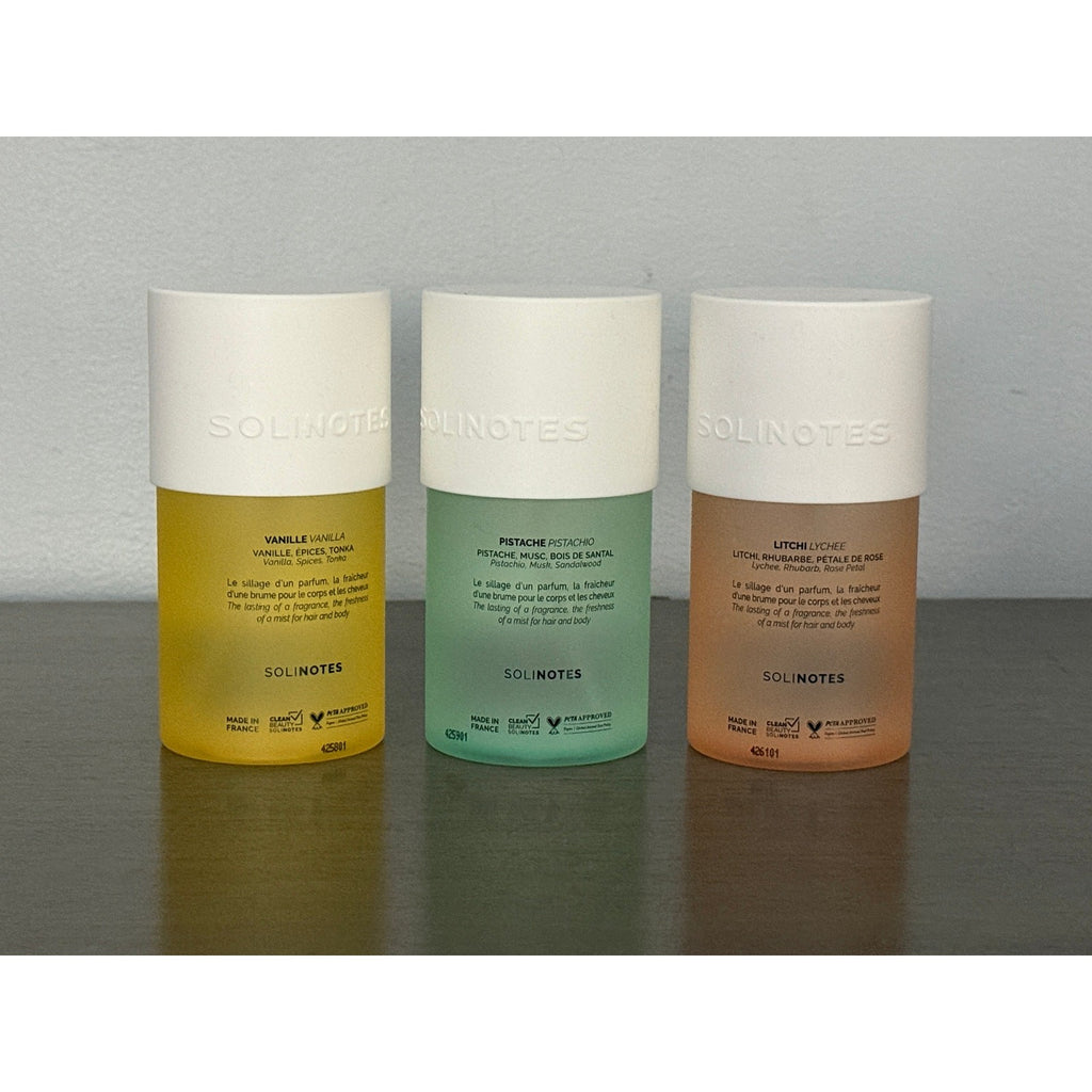 Solinotes Perfume French Mist Set 6oz 3-Pack - Vanilla, Litchi, Pistachio NEW