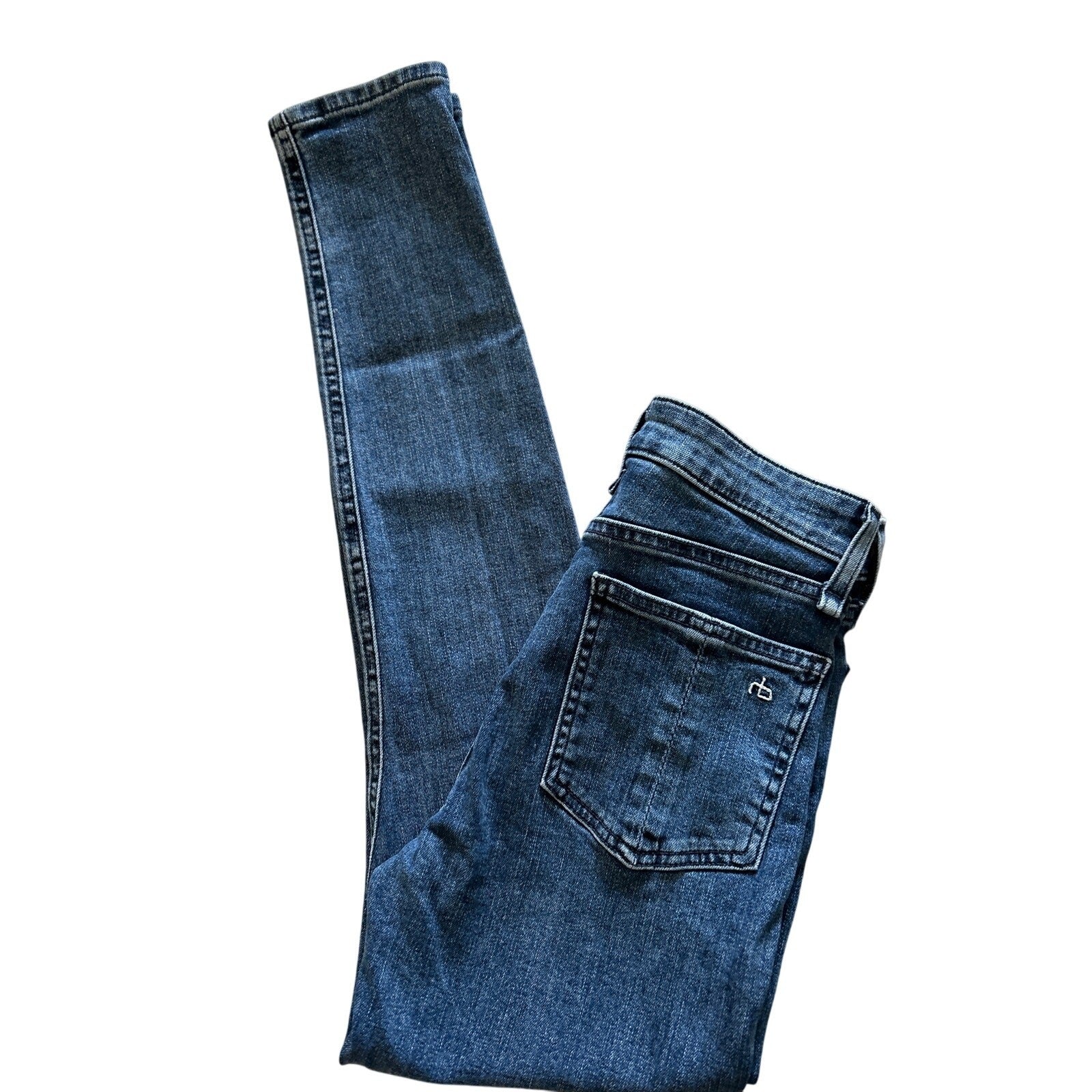 Rag & Bone Nina High-Rise Skinny Jeans in color Clean Vincent, Size 23 EUC