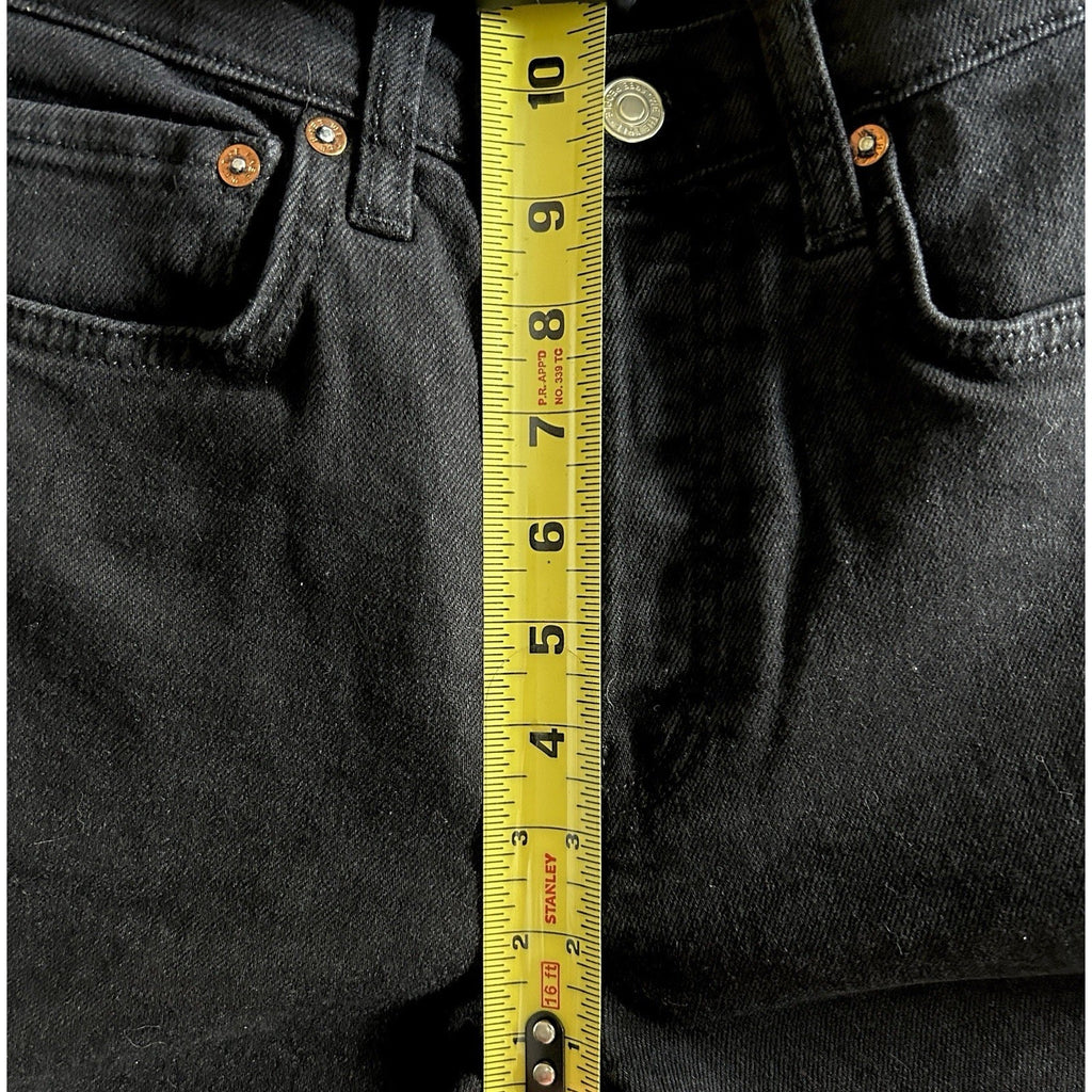 FP Free People Stella Skinny Jeans High Rise Button Fly Raw Hem Black Sz 26  NWT