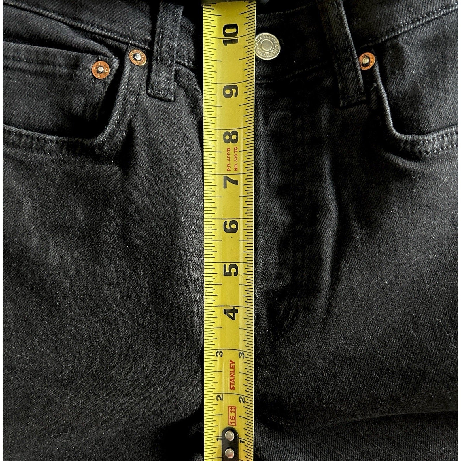 FP Free People Stella Skinny Jeans High Rise Button Fly Raw Hem Black Sz 26  NWT