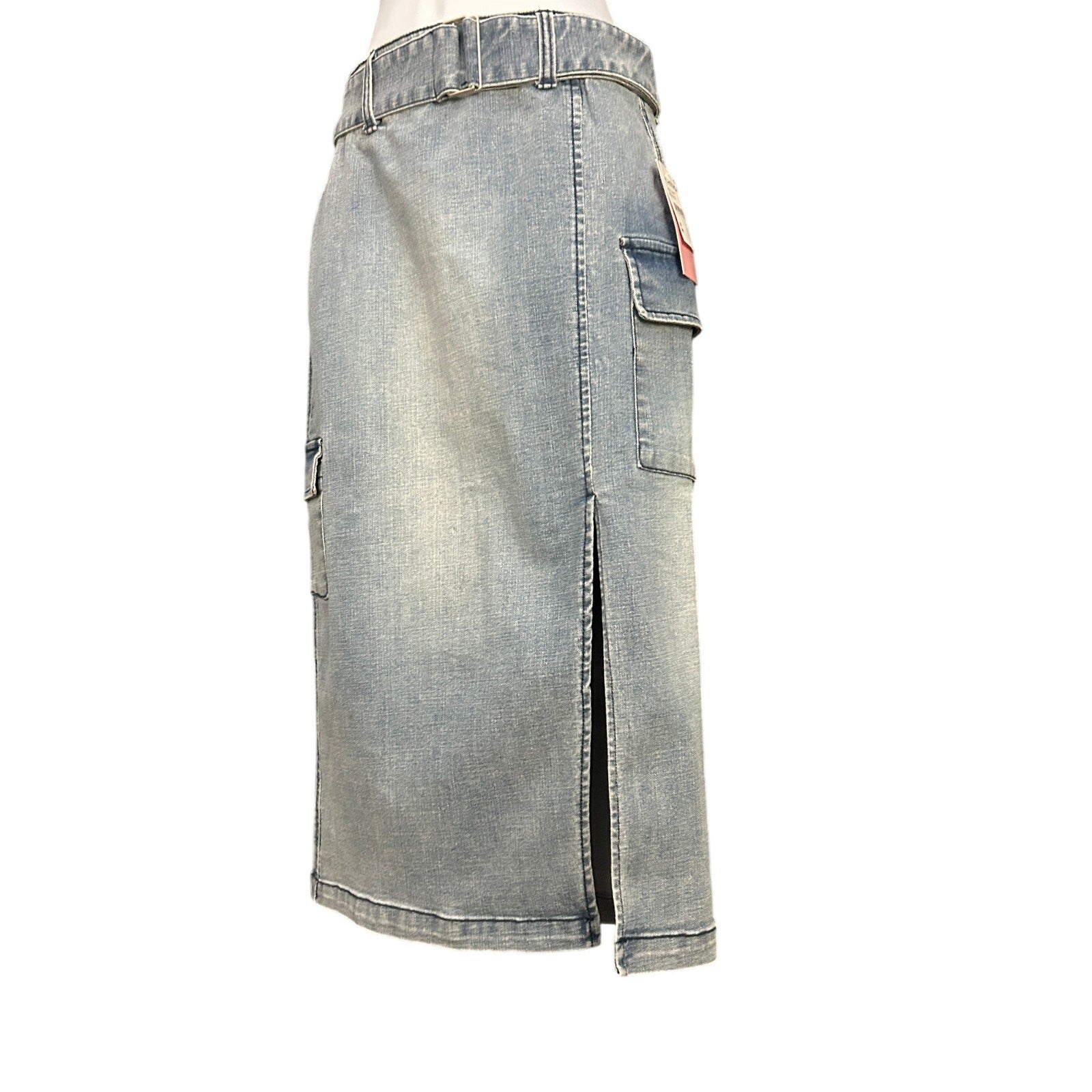 Juicy Couture JC575-SKRT Denim Cargo Skirt Medium Wash Size 26 Y2K Style