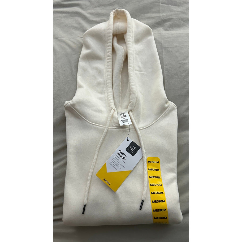 Member’s Mark Women’s White Fleece Hoodie Size M – Soft & Cozy Pullover NWT